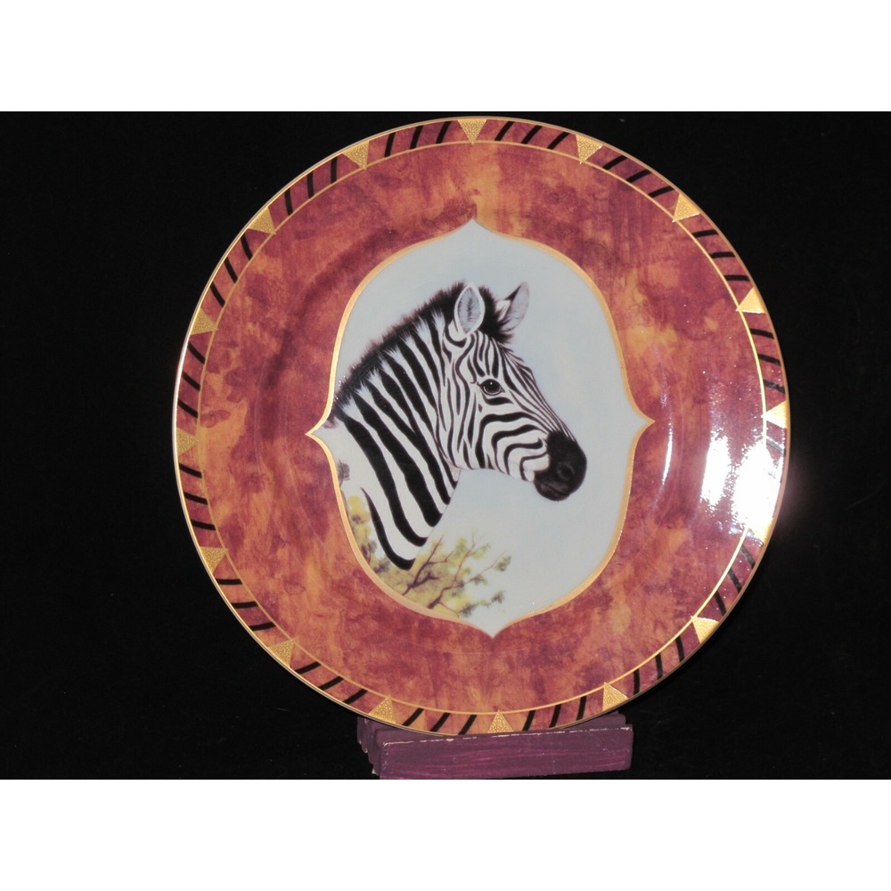 Lynn Chase African Portraits Zebra 9.25" Luncheon Salad‎ Dessert Plate (s)